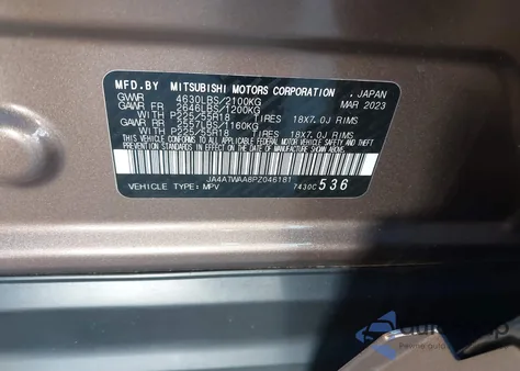 2023 Mitsubishi Eclipse Cross Sel S-Awc из США, поврежденный, VIN JA4ATWAA8PZ046181